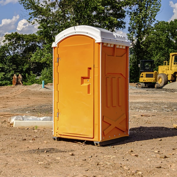 how often are the portable restrooms cleaned and serviced during a rental period in Green Valley